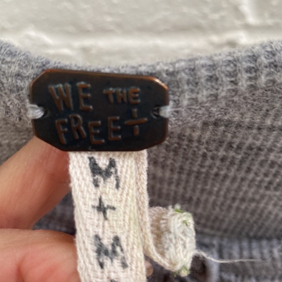 We The Free People Coastline Peplum Henley Thermal Long Sleeve Top - Picture 4 of 8